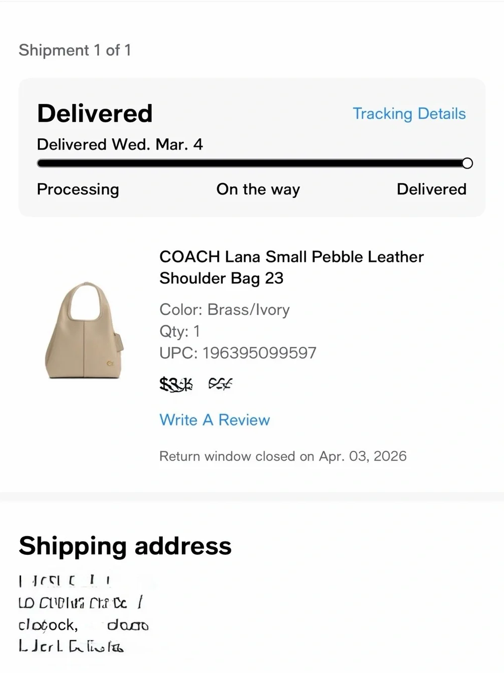 Coach Lana 23 Ivory Pebbled Leather Shoulder Bag NWT w/strap and dust bag